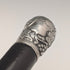 Circa 1900 British antique black shaft sterling silver rondelle handle walking stick 88cm